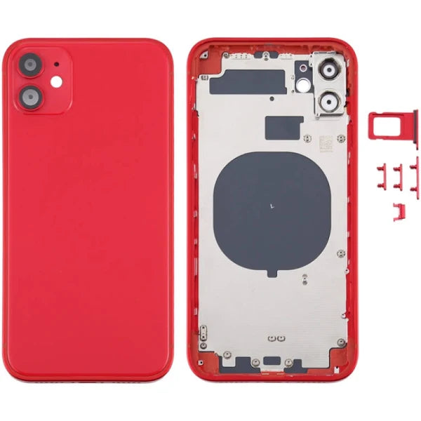 Rear Housing for iPhone 11 (NO LOGO)-Red Rear Housing for iPhone 11 (NO LOGO)-Red
